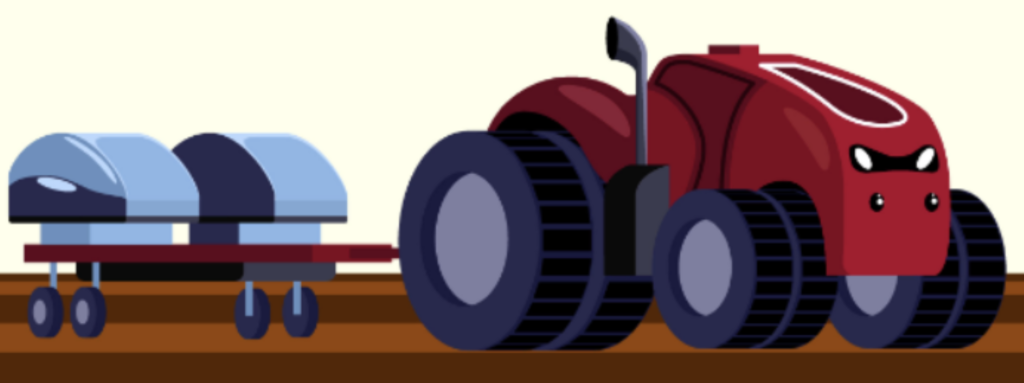Seed planting machine illustration